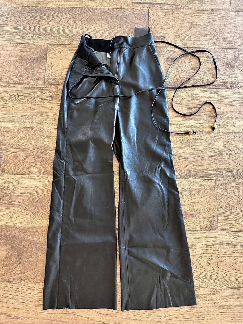 Nanushka Faux Leather wide leg Pants Black XSmall new with tags